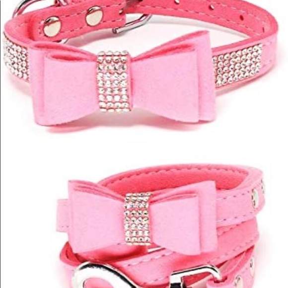 Diamond Fabulous Leash And Collar Bow Set XS - Picture 8 of 12
